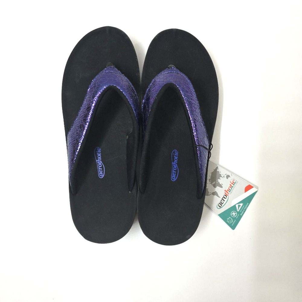 Women's 7 Purple Orthotic Comfort Sandals With Arch Support Heel + Arch Support - Picture 9 of 11